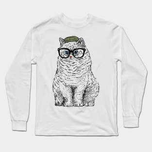Hipster British Longhair Long Sleeve T-Shirt